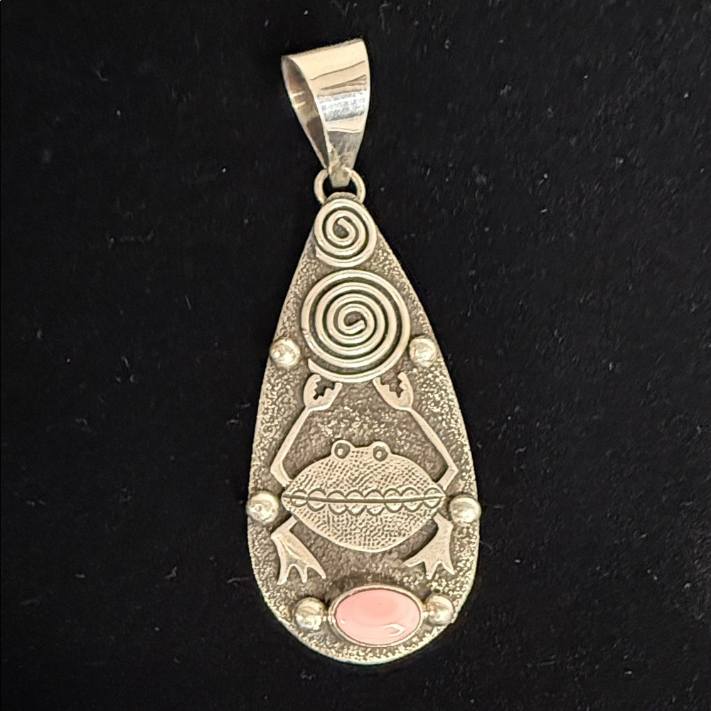Alex Sanchez Silver Pink Conch Crab Pendant